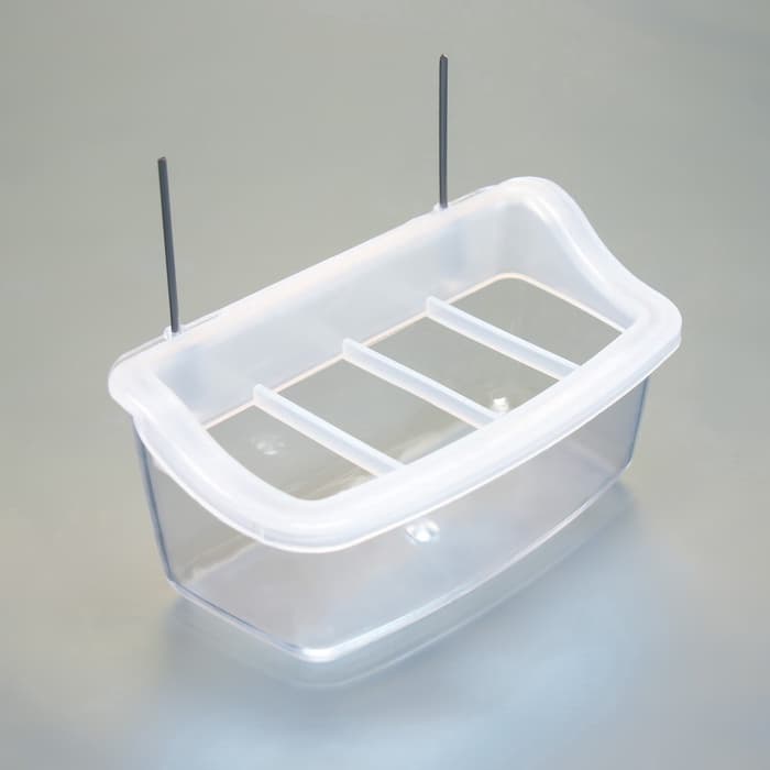 Кормушка для птиц, 11.7×6.3×5.5 см, внутренняя, с разделителем, пластик, прозрачная