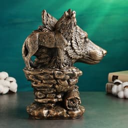 Фигура гипс «Волк» 24×22×33 см, под бронзу