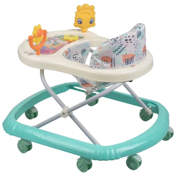Ходунки «Солнышко», 7 колес, музыкальные игрушки, бирюзовый