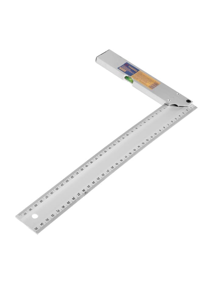 Угольник алюминиевый с уровнем ТУНДРА, 350 мм