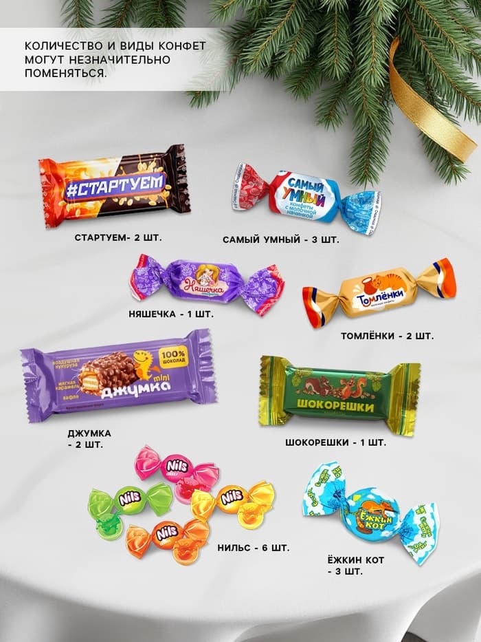 Сладкий детский новогодний подарок «С новым годом», конфеты + мягкая игрушка, 250 г