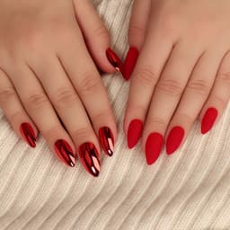 Накладные ногти, 12 шт., с клеевыми пластинами, форма миндаль, красные