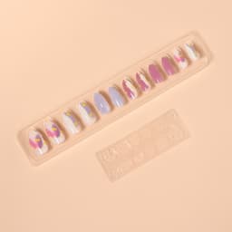 Накладные ногти «Пятнышки», 12 шт., с клеевыми пластинами, форма миндаль, разноцветные