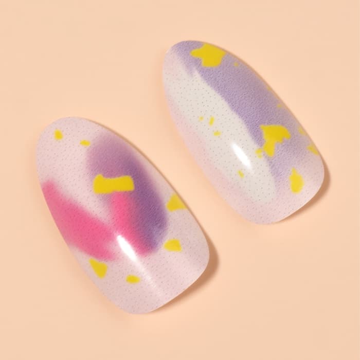 Накладные ногти «Пятнышки», 12 шт., с клеевыми пластинами, форма миндаль, разноцветные