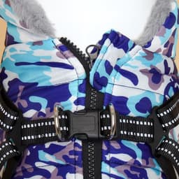 Куртка для собак со шлейкой, размер 2XL ( ДС 45 см, ОШ 40 см, ОГ 58 см), камуфляжная