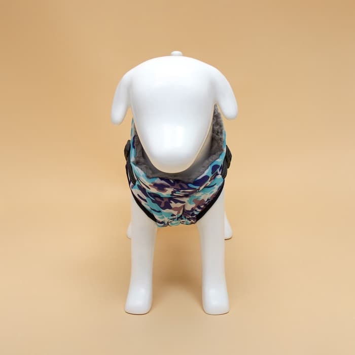 Куртка для собак со шлейкой, размер 3XL (ДС 50 см, ОШ 46 см, ОГ 64 см), камуфляжная