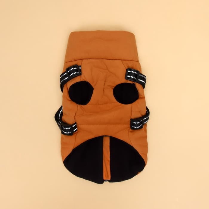 Куртка для собак со шлейкой, размер S (ДС 25, ОГ 35, ОШ 25 см), горчичная