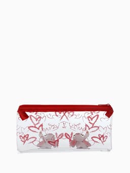 Косметичка-пенал на молнии, с ярким принтом, красная