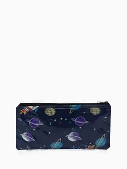 Косметичка-пенал на молнии, с рисунком Космос, чёрная