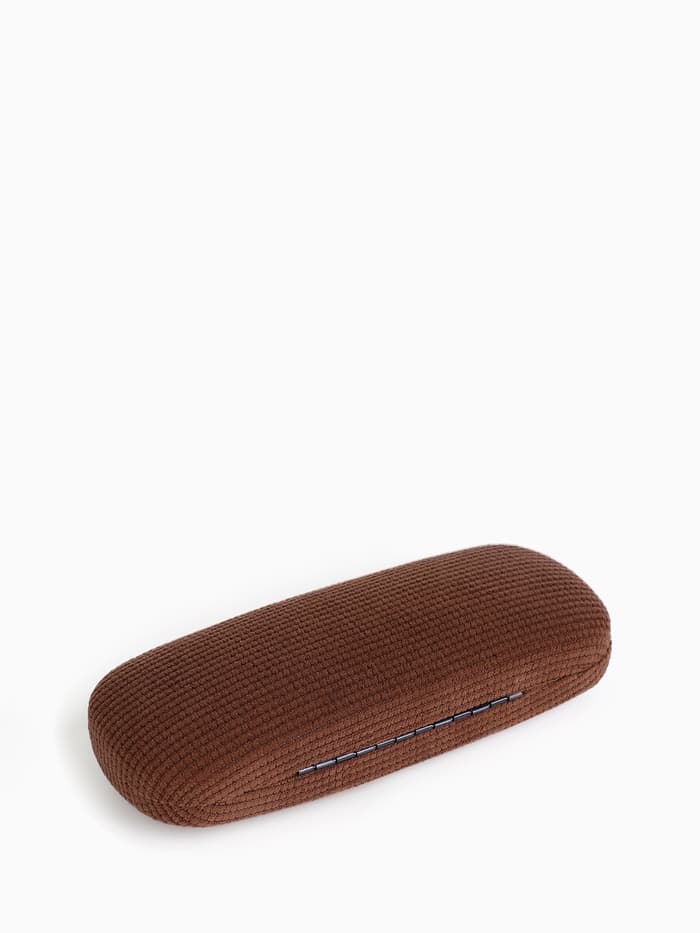 Футляр для очков на хлопушке, однотонный, размер 16×6×3.5 см, коричневый