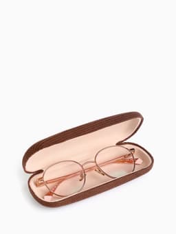 Футляр для очков на хлопушке, однотонный, размер 16×6×3.5 см, коричневый