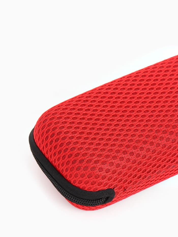 Футляр для очков на молнии, однотонный, размер 15×4×6.5 см, красный
