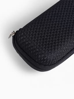 Футляр для очков на молнии, однотонный, размер 15×4×6.5 см, чёрный