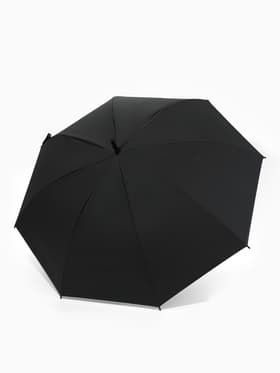 Зонт - трость полуавтоматический «Однотонный», 8 спиц, R=52/58 см, D=104 см, чёрный
