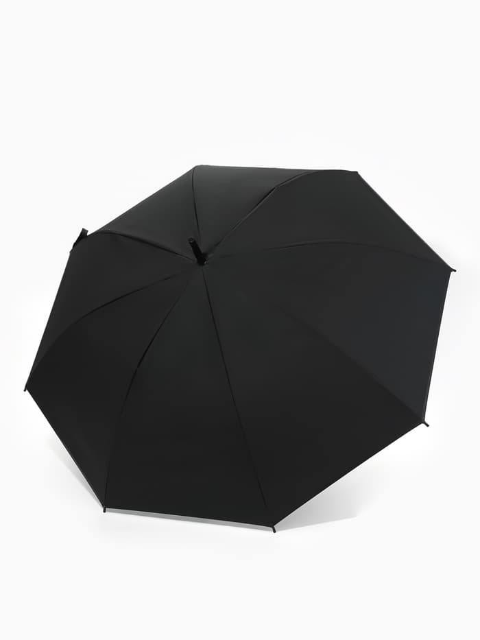 Зонт - трость полуавтоматический «Однотонный», 8 спиц, R=52/58 см, D=104 см, чёрный