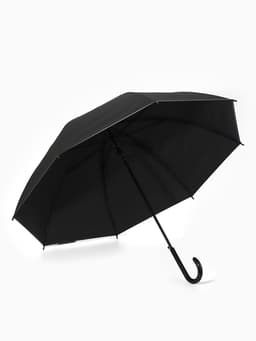 Зонт - трость полуавтоматический «Однотонный», 8 спиц, R=52/58 см, D=104 см, чёрный