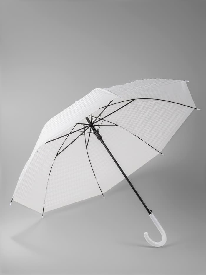 Зонт - трость полуавтоматический, 8 спиц, R=51/58 см, d=102 см, белый