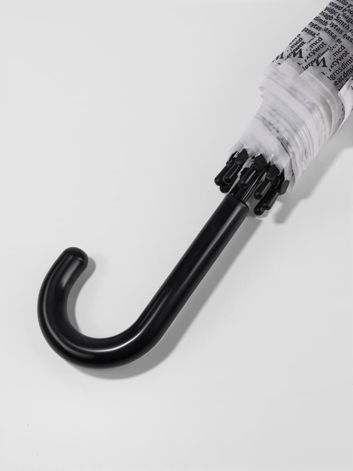 Зонт - трость полуавтоматический «Газета», 8 спиц, R=47/54 см, d=94 см, серый