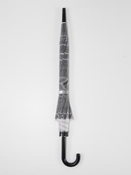 Зонт - трость полуавтоматический «Газета», 8 спиц, R=47/54 см, d=94 см, серый