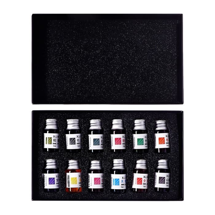 Набор чернил для рисования, 12 штук, 12 цветов, 7 мл