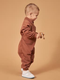 Комбинезон детский флисовый, коричневый, рост 104-110 см