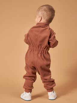 Комбинезон детский флисовый, коричневый, рост 104-110 см