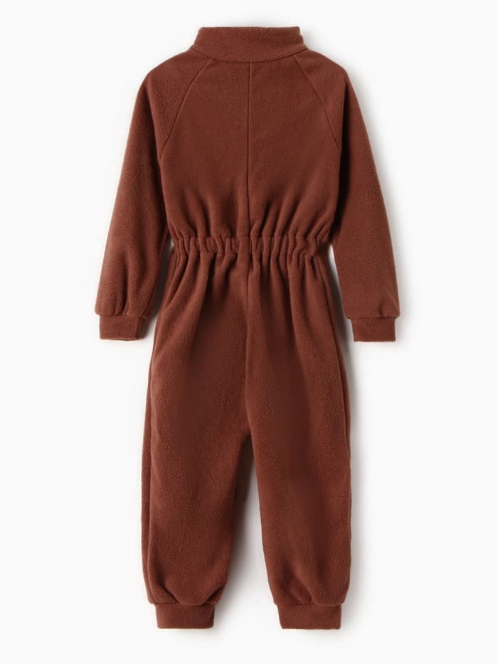 Комбинезон детский флисовый, коричневый, рост 104-110 см