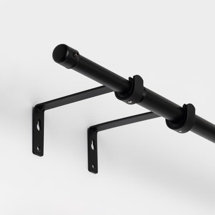 Карниз однорядный кованый, 160-300 см, телескопический, металл, чёрный