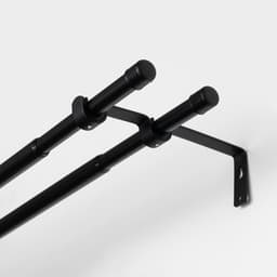 Карниз двухрядный кованый, 160-300 см, телескопический, металл, чёрный