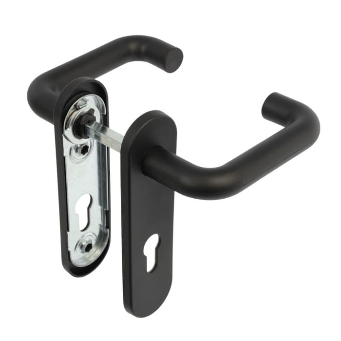 Ручки на планке LOCKLAND, для противопожарных замков, цвет черный