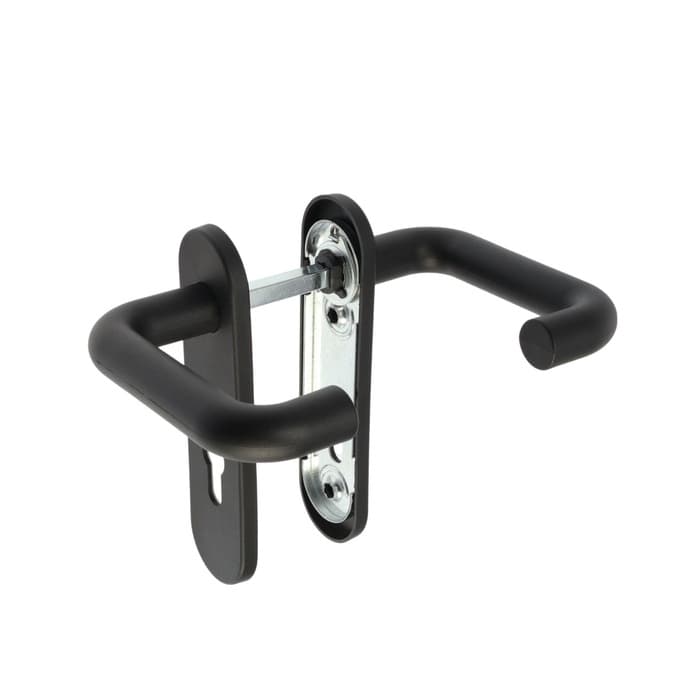 Ручки на планке LOCKLAND, для противопожарных замков, цвет черный