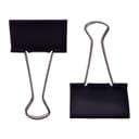 Набор зажимов для бумаг черных 60 мм 2 штуки в пакете