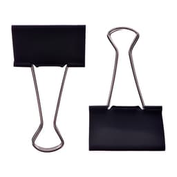 Набор зажимов для бумаг черных 60 мм 2 штуки в пакете