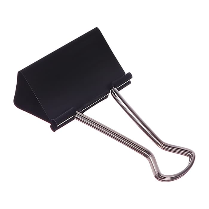 Набор зажимов для бумаг черных 60 мм 2 штуки в пакете