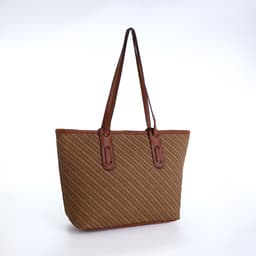 Сумка женская тоут на молнии, 30×11×25 см, коричневая