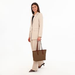 Сумка женская тоут на молнии, 30×11×25 см, коричневая