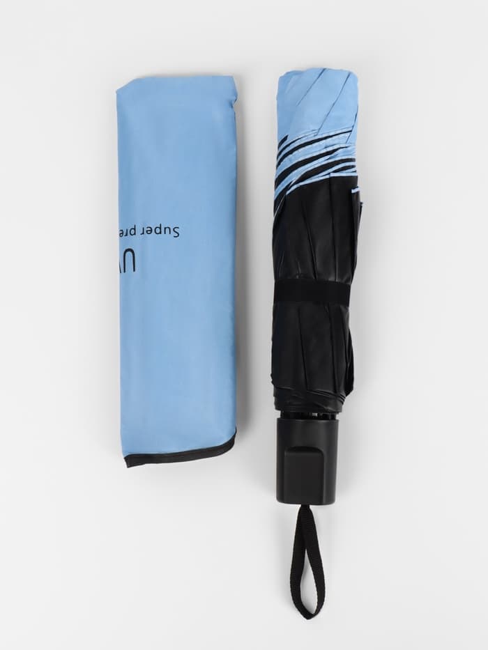 Зонт механический «Однотонный», 4 сложения, 8 спиц, R=47/55 см, d=94 см, голубой