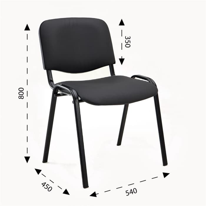 Стул офисный для посетителей «Клик Мебель. ИЗО», экокожа, цвет чёрный/чёрный