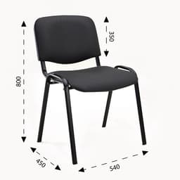 Стул офисный для посетителей «Клик Мебель. ИЗО», экокожа, цвет чёрный/чёрный