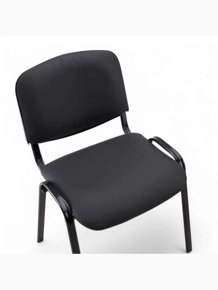 Стул офисный для посетителей «Клик Мебель. ИЗО», экокожа, цвет чёрный/чёрный