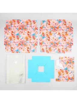 Коробка для цветов с вазой и пластиковыми окнами складная «Весенние цветы», 16×23×16 см