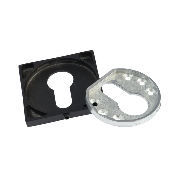 Накладка на цилиндровый механизм LOCKLAND, квадратная, с креплением, цвет черный