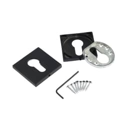 Накладка на цилиндровый механизм LOCKLAND, квадратная, с креплением, цвет черный