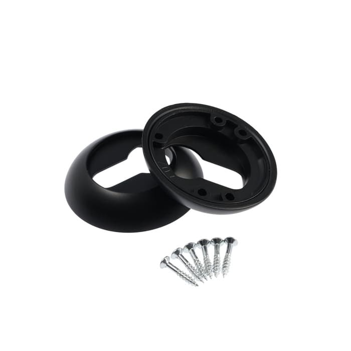 Накладка на цилиндровый механизм LOCKLAND, круглая, d=53 мм, с креплением, цвет черный