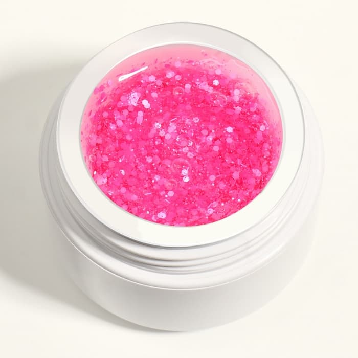 Гель для наращивания, с блёстками, трехфазный, 15 г, LED/UV, прозрачный, розовый