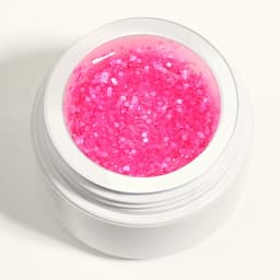 Гель для наращивания, с блёстками, трехфазный, 15 г, LED/UV, прозрачный, розовый