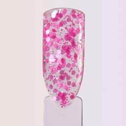 Гель для наращивания, с блёстками, трехфазный, 15 г, LED/UV, прозрачный, розовый