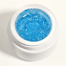 Гель для наращивания, с блёстками, трехфазный, 15 г, LED/UV, прозрачный, голубой