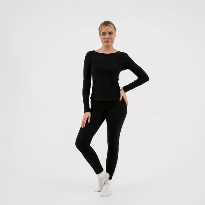 Термобельё женское (лонгслив, лосины) Resport, размер XS (42), чёрное