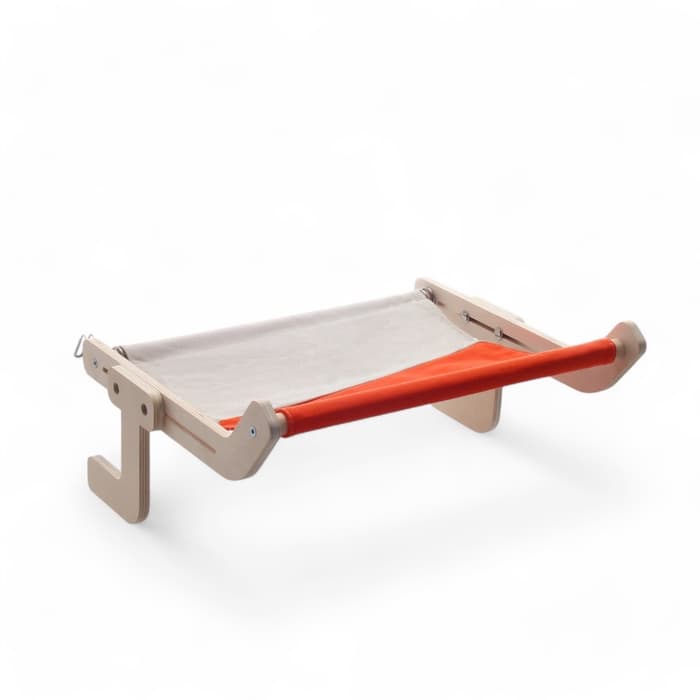 Гамак для кошки на кровать, 45×35×16 см, вес до 15 кг, бежевый, оранжевый